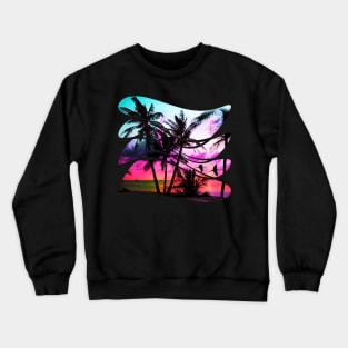 sunset beach In the 80s vintage style Crewneck Sweatshirt